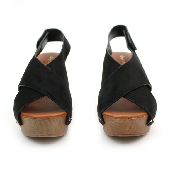 Qupid Farris Black Suede Platform Heels NEW! - Picture 3 of 8